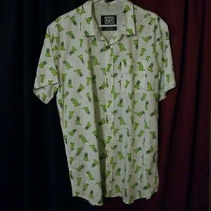 Men's short sleeve reptar button up shirt